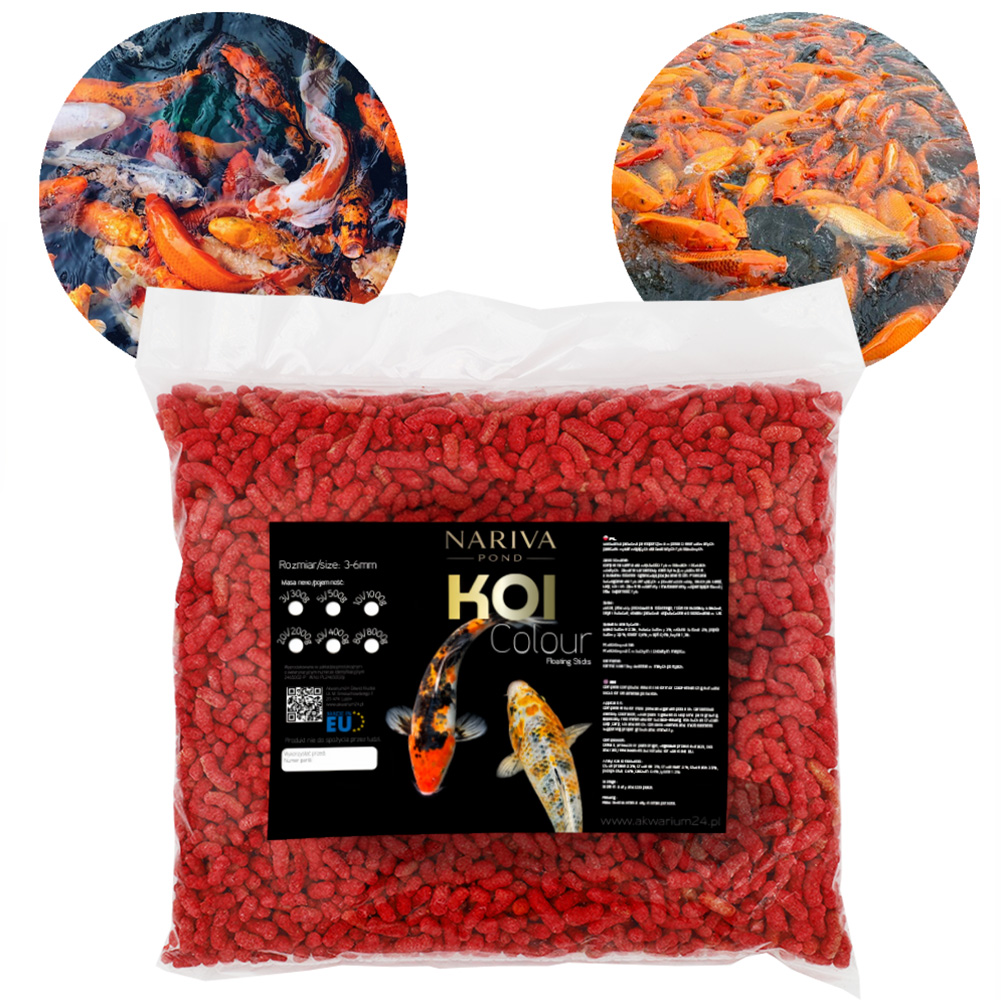 Nariva Koi Color 3L - Pokarm dla ryb do oczka wodnego i stawu (Pałeczki Wybarwiające).jpg